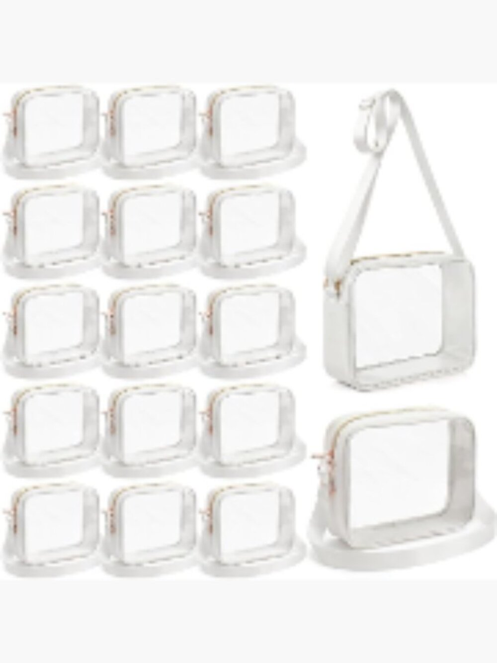 Clear Stadium Approved Crossbody Bags Bulk 16pk Adjustable Strap Transparent